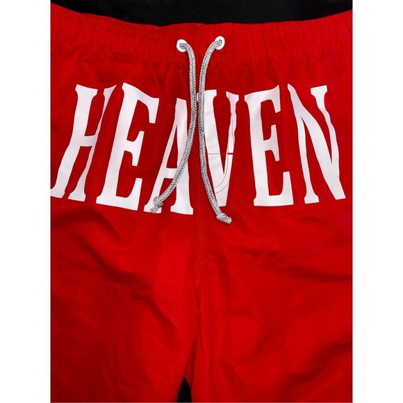 Fashion Beach Pants Men Loose Large Size Cotton Letters Printed Blue Five-Point - Picture 3 of 12